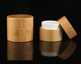 Bamboo Cosmetics Jar - 8oz Blank Jar | Engraveable Blanks | Biodegradable Bamboo Container | Skin Care Jar