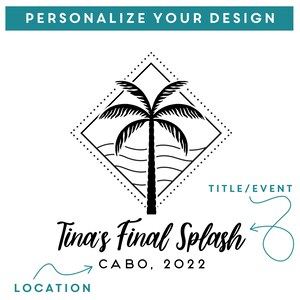 Personalized Beach Themed Wine Glass Bachelorette or Birthday Glasses, Beach House Decor, Tropical Wine Glass, Design: OD2 image 4
