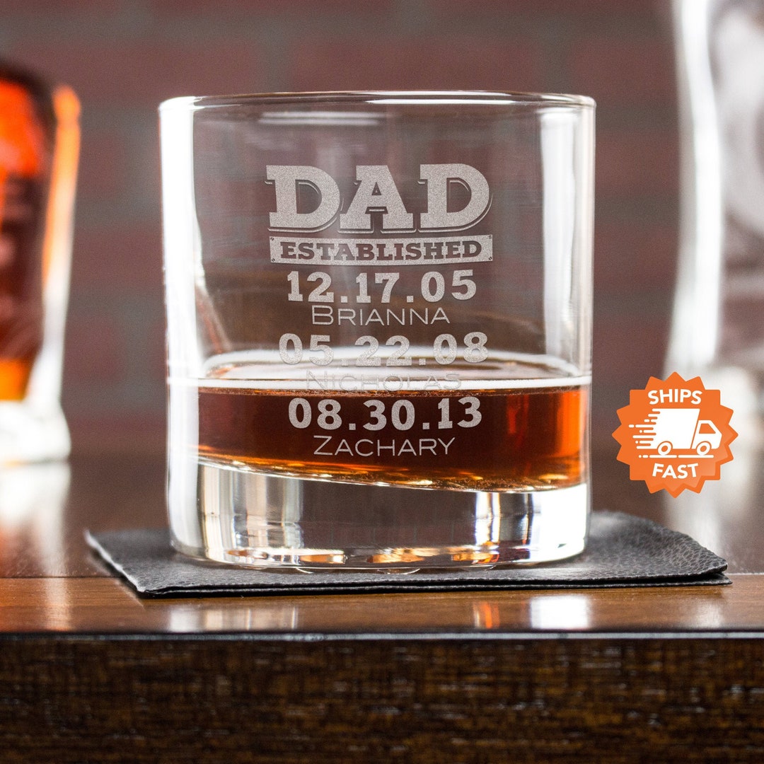 Bicchiere da whisky personalizzato con foto di famiglia, foto  personalizzata e bicchiere da vino con messaggio, regalo di  compleanno/Natale/anniversario/festa del papà da figlia/figlio