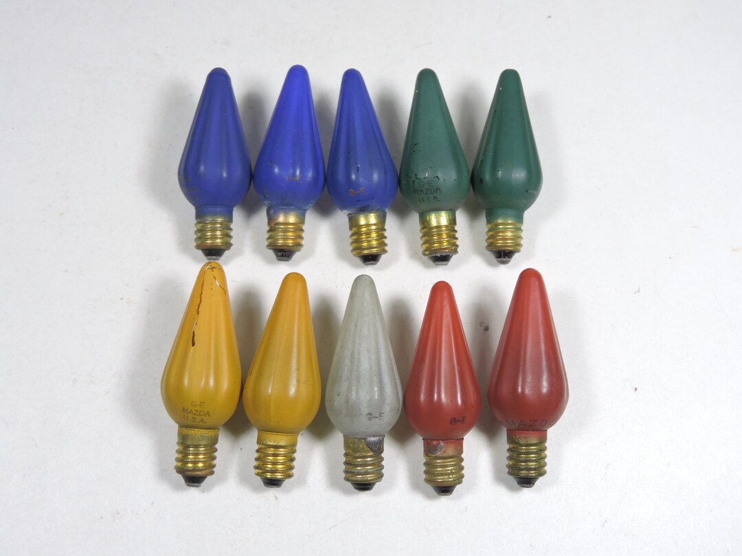 10 Vintage Christmas Lights C6 Series Type GE Mazda Etsy