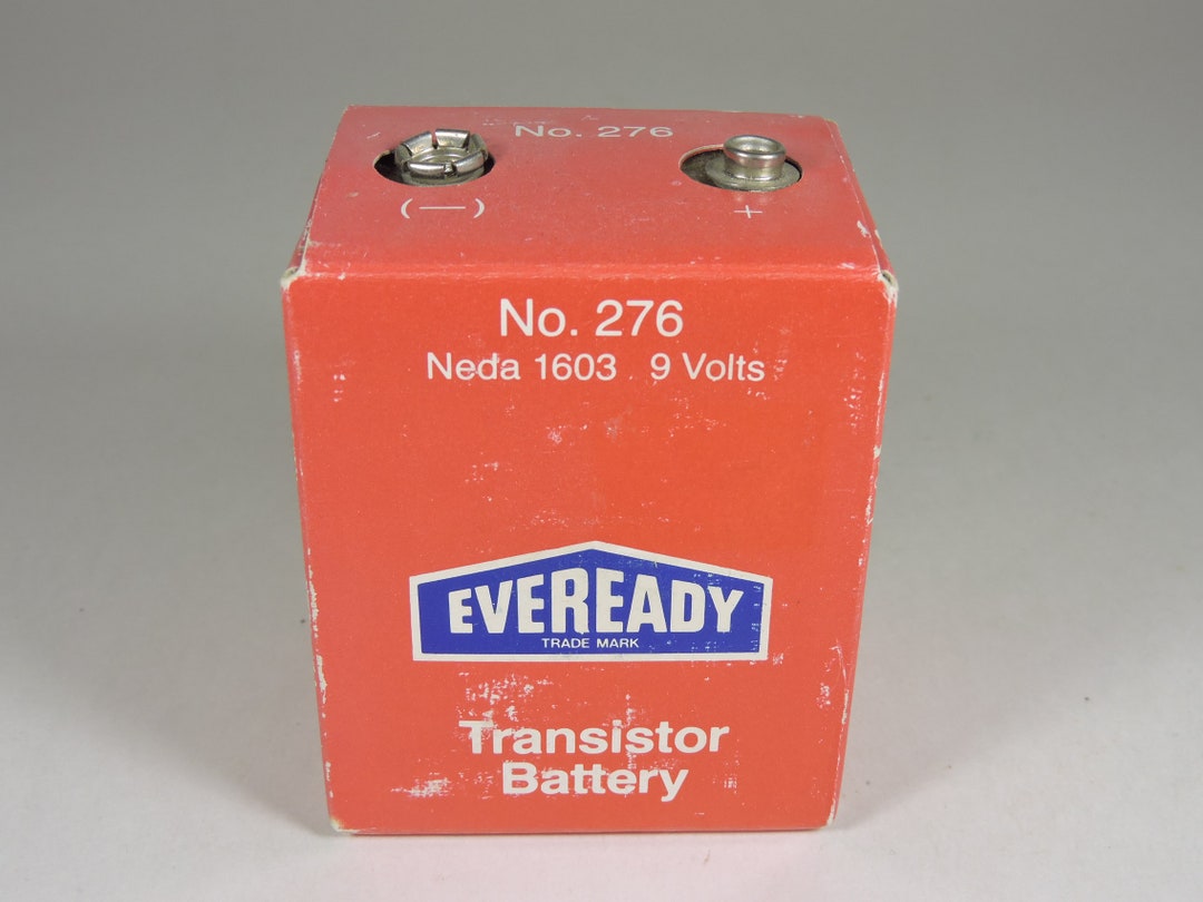 Vintage Eveready No. 276 Large 9 Volt Transistor Battery Size is 2 1/2