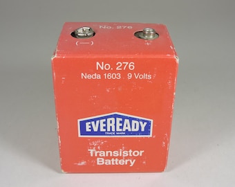 Vintage Eveready No. 276 Large 9 Volt Transistor Battery - Size is 2 1/2" x 2" x 3"