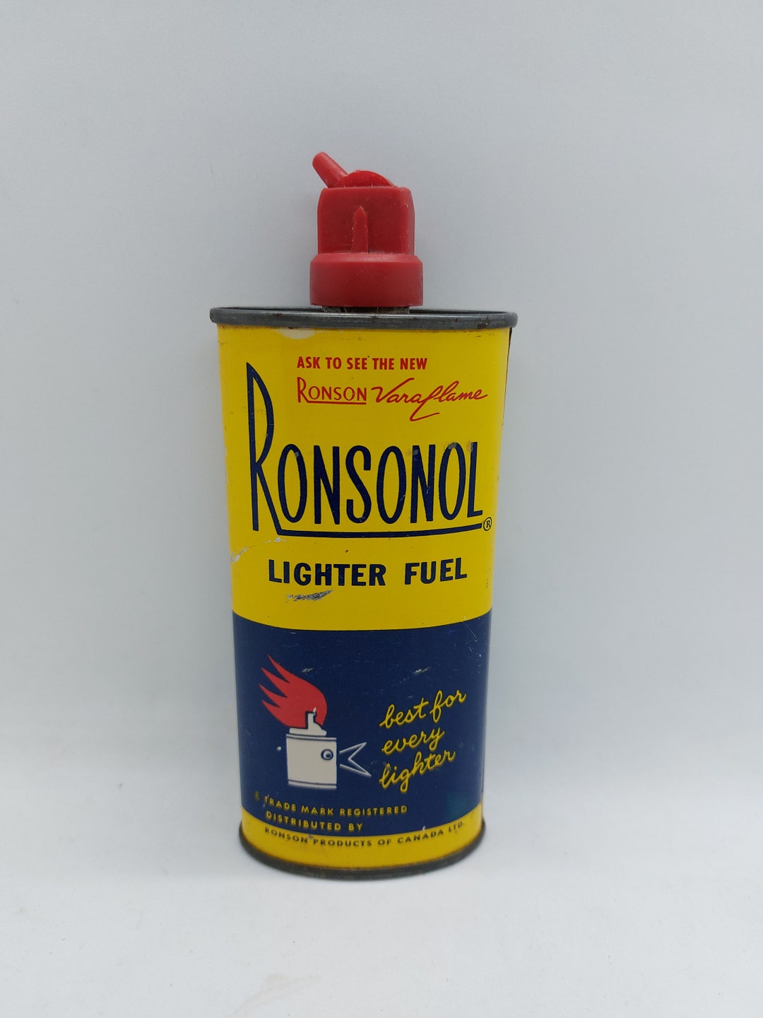Vintage Ronsonol Lighter Fuel Tin Can, Ronson Tin Etsy