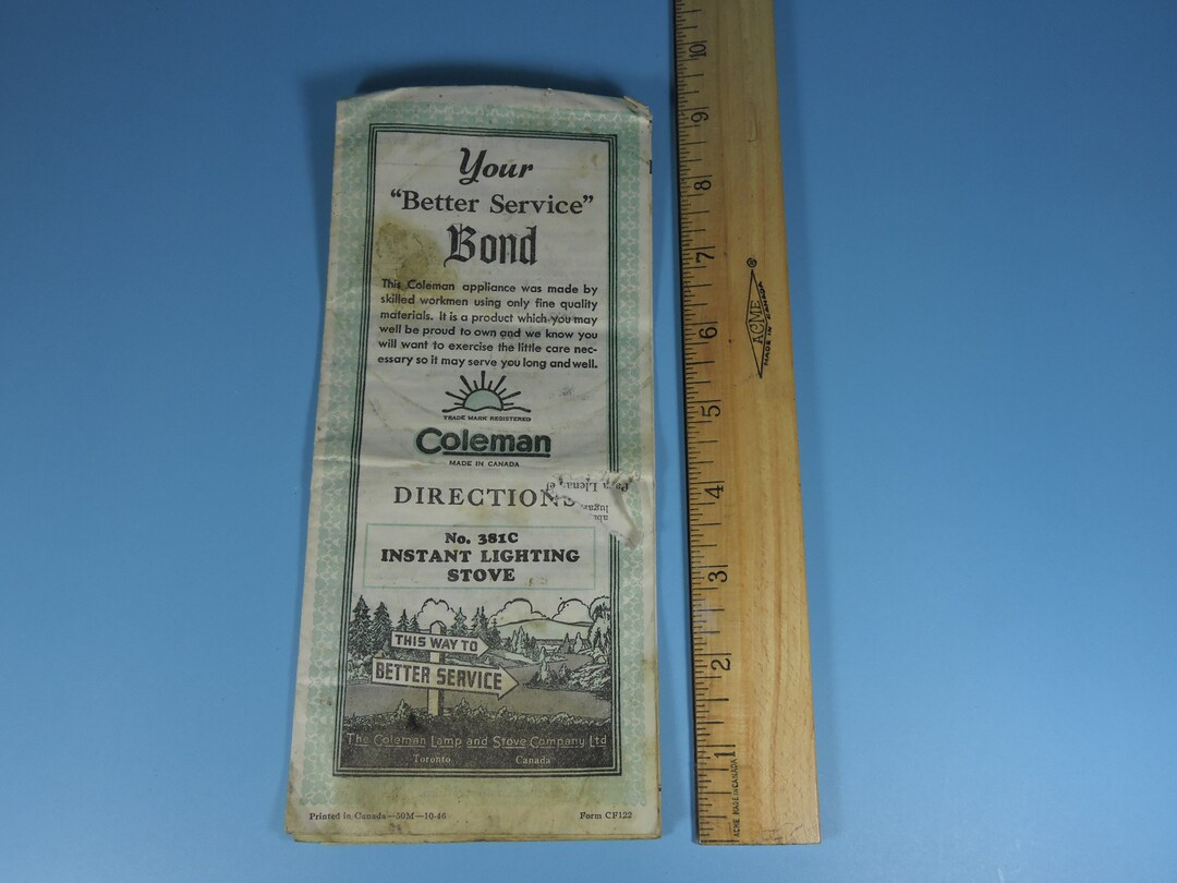 Vintage Directions for Coleman Stove Model 381C in Fair Etsy