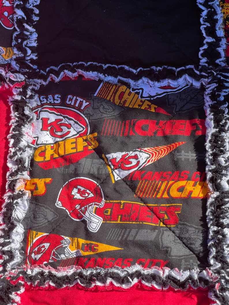 Kansas City Chiefs Rag Quilt. Handmade Quilt With NFL Kansas Etsy