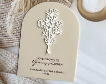 Mothers Day Gift |  Mothers Day Wall Plaque | Photo Desk sign | Grandma's home Birthday Photo Frame Gift | Flower Bunch