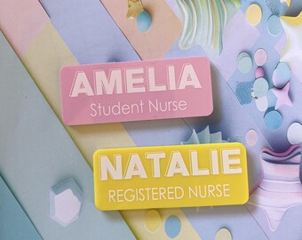 Personalised Name Badge | Nurse Name Badge| Custom 3D Magnetic Name Tag | Fun Name Badge |  doctor | nurse | hospital | scrubs | health