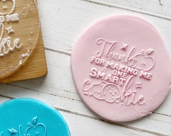 Custom Cookie fondant stamp - Teacher Cookie stamp Smart cookie fondant embossed - fondant debosser - teacher gift