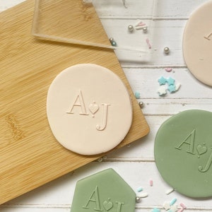 Initials Wedding Initial Cookie fondant stamp | Personalised fondant debosser | Bridal Shower Cookie Debosser | Personalised Cookie Stamp |