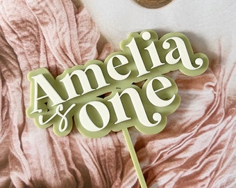 Adorno para tarta de primer cumpleaños// Un adorno/dos adornos/Un nombre personalizado