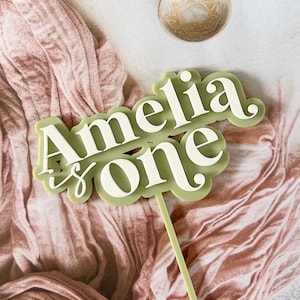 Adorno para tarta de primer cumpleaños// Un adorno/dos adornos/Un nombre personalizado