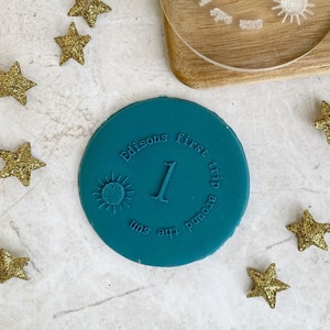 Personalised First Trip Around the Sun Happy Birthday Cookie Fondant Stamp - Fondant Embosser- Cookie Stamp - Animal Birthday