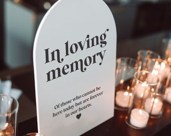 In loving memory | Memorial Wedding Sign - acrylic wedding sign Grazing Sign Wedding acrylic sign clear wedding sign - wedding signage