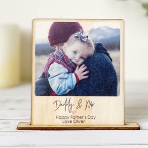 Father's Day Gift -  Father's Day Wall Plaque - Photo Desk sign - Grandpa's home Birthday Photo Frame Gift for Grandparents Wooden Frame