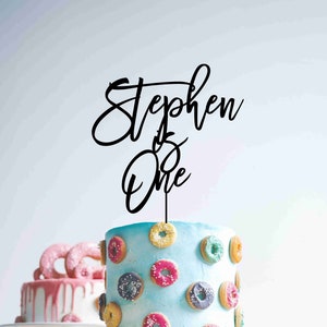 Custom personalised is one cake topper first birthday cake topper cake decoration decorating 1st personalised cake wood acrylic is age name