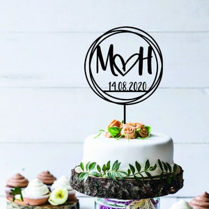 Wedding initials cake topper | Couple name cake topper | Wedding caketopper