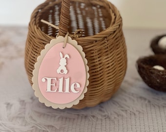 Pastel Easter Tags - Personalised laser cut hamper tags - personalised easter gift tag personalised custom easter egg - Easter egg tag
