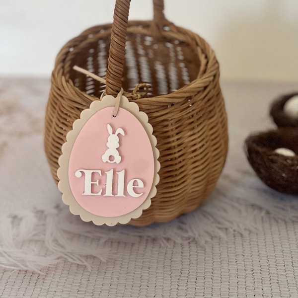 Pastel Easter Tags - Personalised laser cut hamper tags - personalised easter gift tag personalised custom easter egg - Easter egg tag