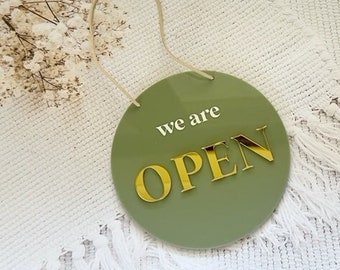 Business Open/Closed Sign - Round Open Closed with Business logo - Open Sign for Shop - Custom shop sign - Business Signage - Business Sign