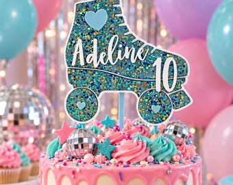Roller Skating Cake Topper | Birthday Cake Decoration