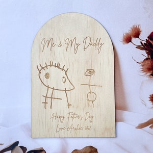 Father's Day Gift -  Poppy Grandad Hands | Engraved Dad Plaque | Father's Day Desk Sign | Personalised Father's Day Gift |