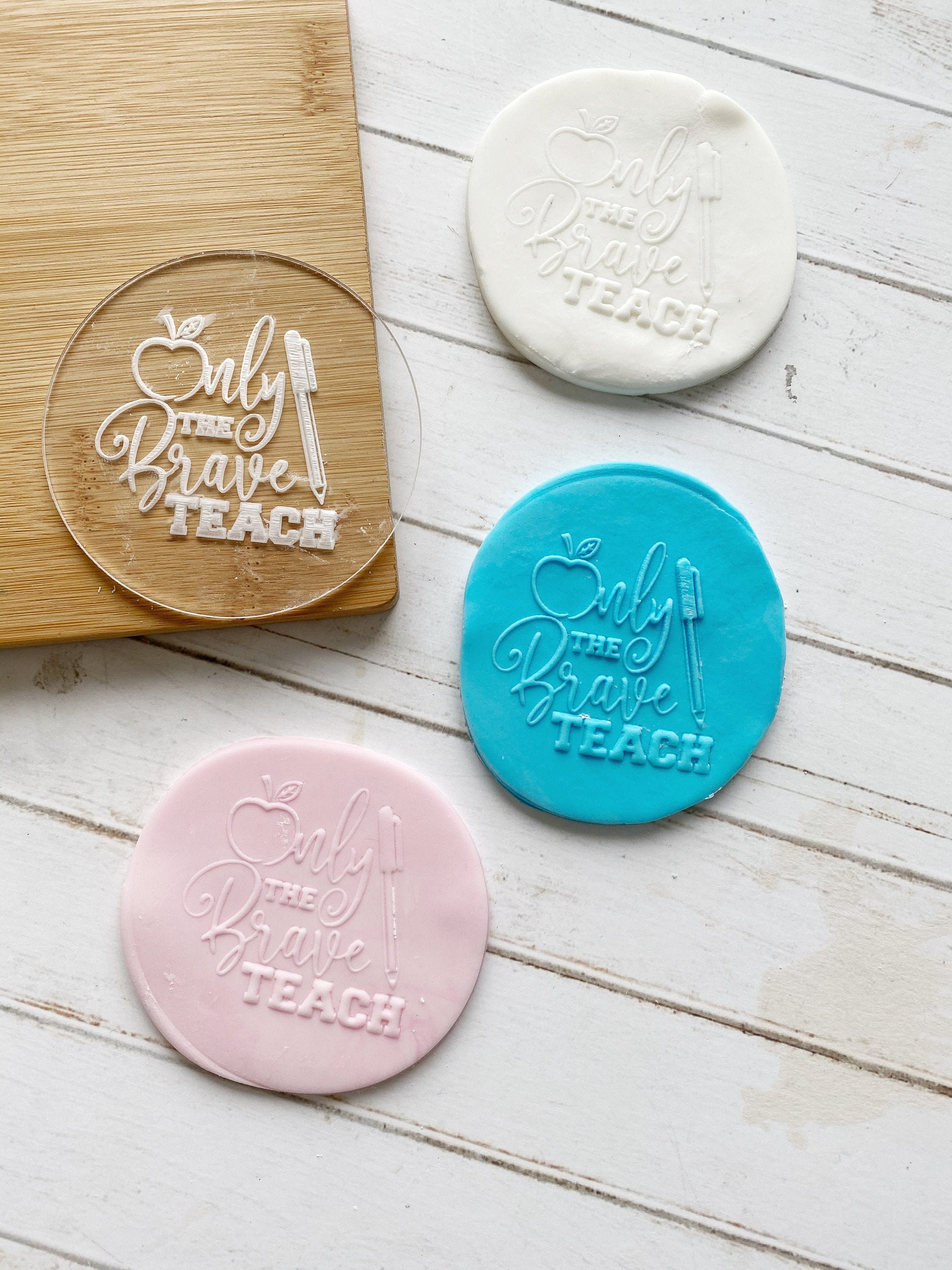 Custom Cookie Fondant Stamp Teacher Cookie Stamp Only the Etsy Australia