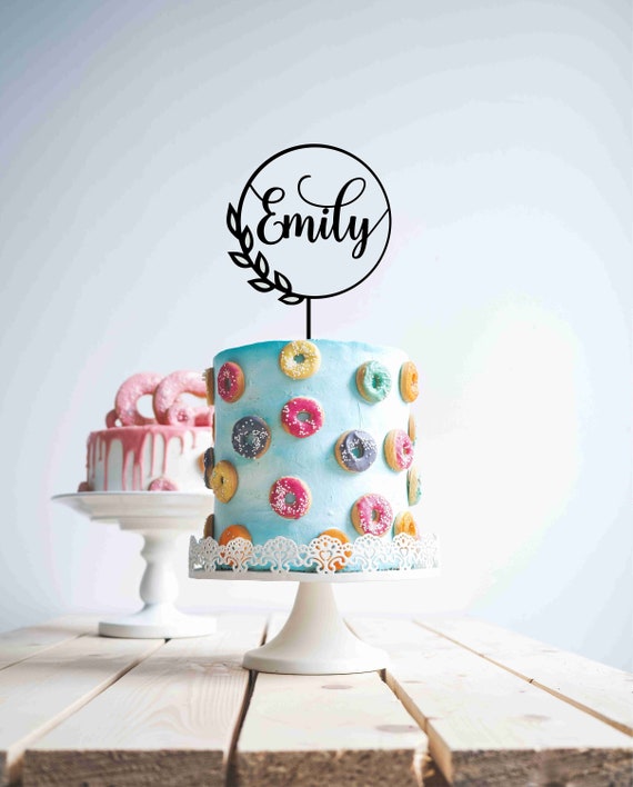 Custom Personalised Wreath Cake Topper Name Birthday Rose Gold Etsy Custom Personalised Wreath Cake Topper Name Birthday Rose Gold Etsy