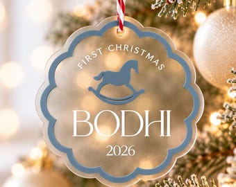 Personalised Baby's First Christmas Ornament 2026 – Custom Acrylic Bauble