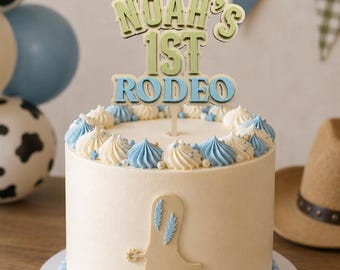 Adorno para pastel de primer rodeo Adorno para pastel de primer cumpleaños / Un adorno / Dos adornos / Un nombre personalizado