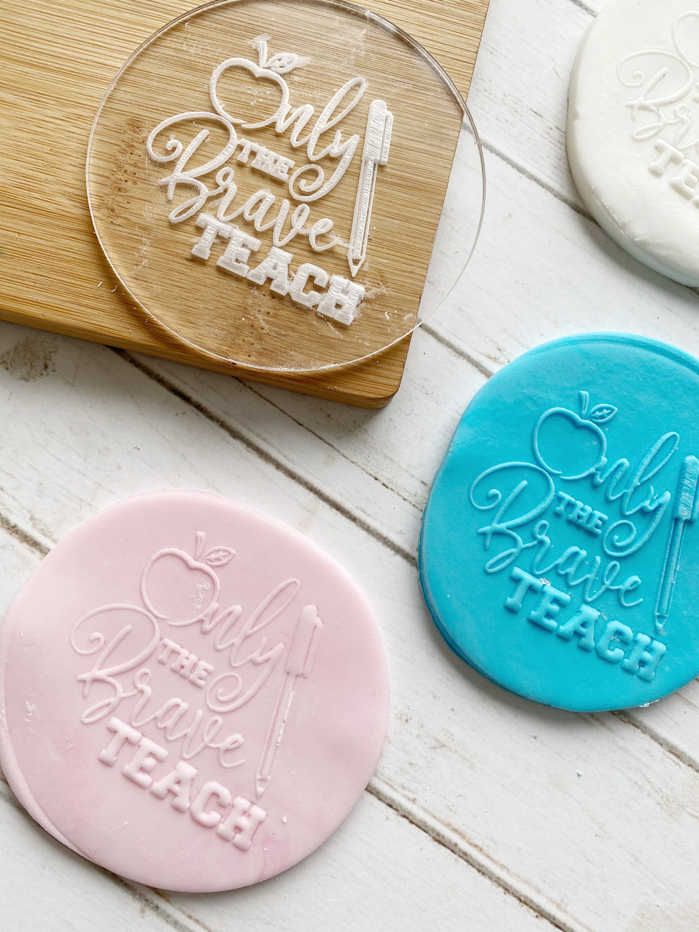 Custom Cookie Fondant Stamp Teacher Cookie Stamp Only the Etsy Australia