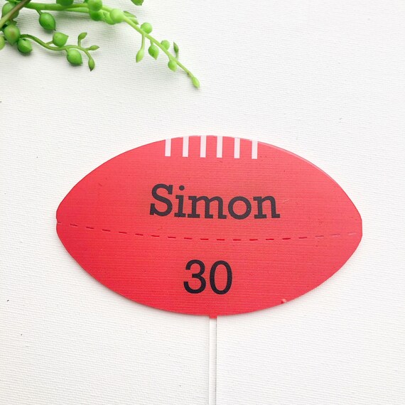 Personalised Birthday Cake Topper Afl Football 30 Cake Topper Etsy