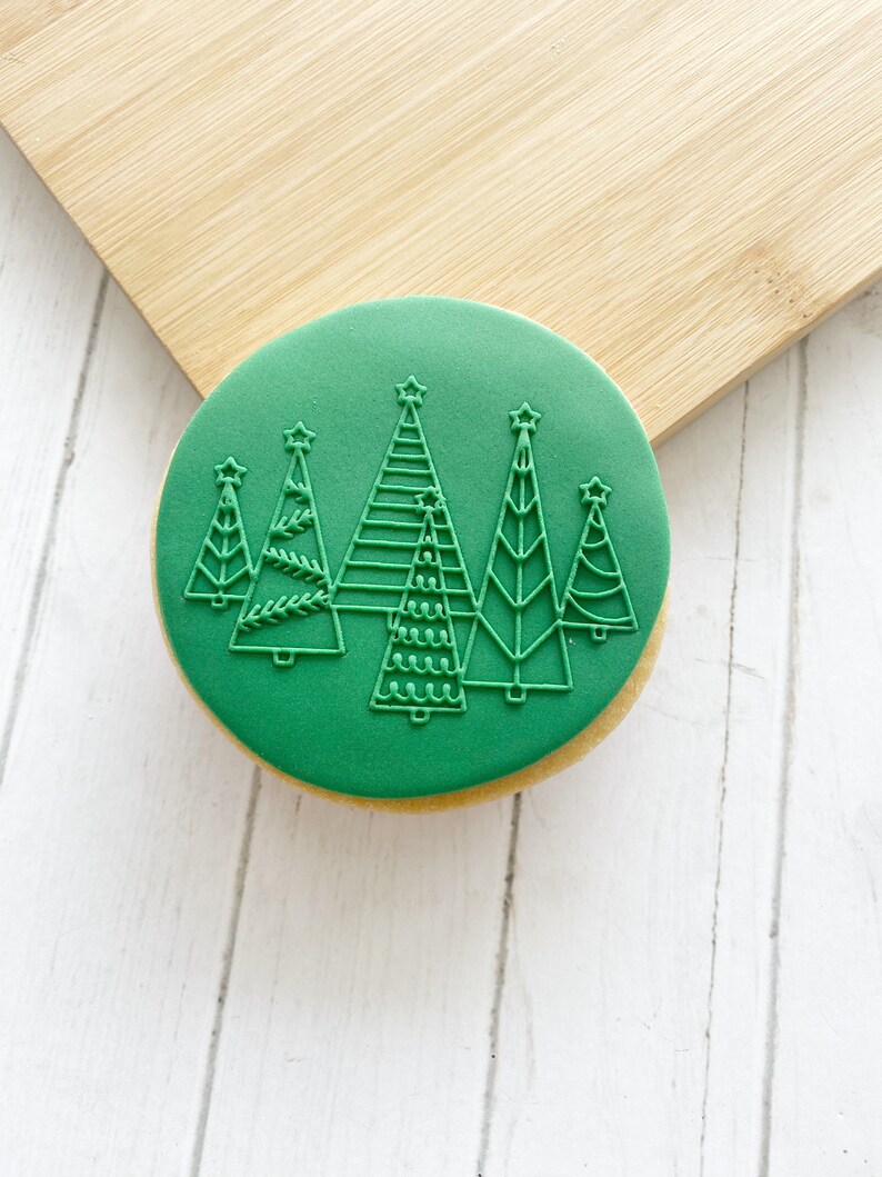 STXM04 Christmas Tree Cookie Fondant Stamp Embosser Etsy