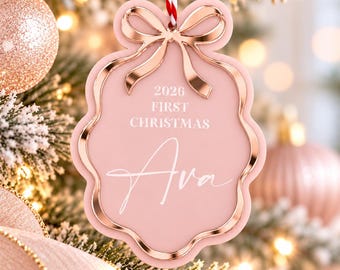 Personalised Baby's First Christmas Ornament 2026 | Custom Acrylic Christmas Bauble | Baby Keepsake | First Christmas Gift | Name Decoration