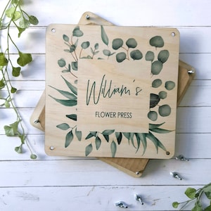 Personalised flower press - Native eucalyptus Herbarium - Wooden plant press - gift for gardeners