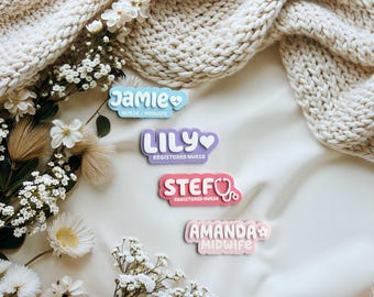 Icon Personalised Name Badge | Nurse Name Badge| Custom 3D Magnetic Name Tag | Fun Name Badge |  doctor | nurse | Medical Name Tag