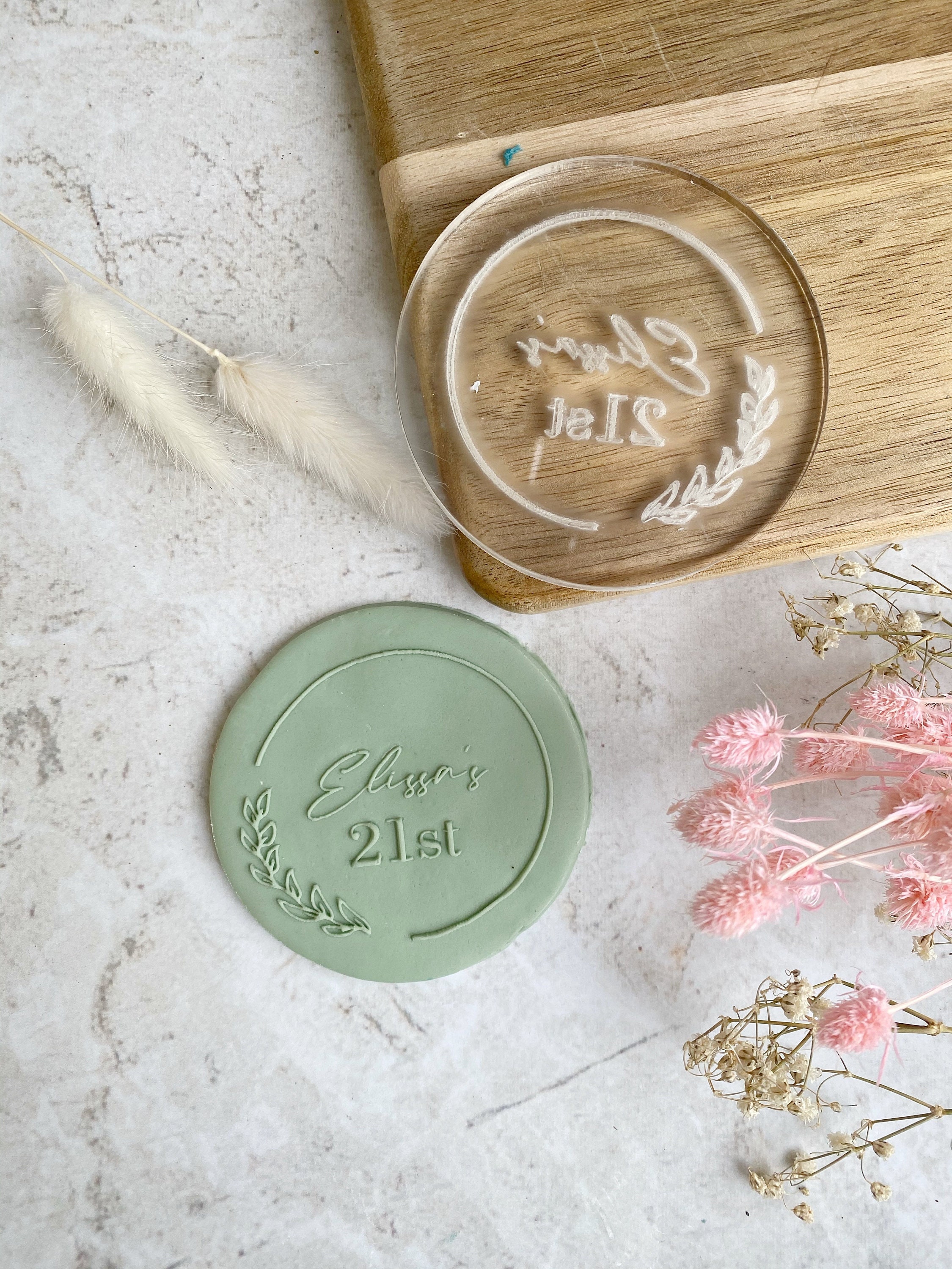 Personalised 21st cookie stamp Happy Birthday Cookie Fondant Etsy