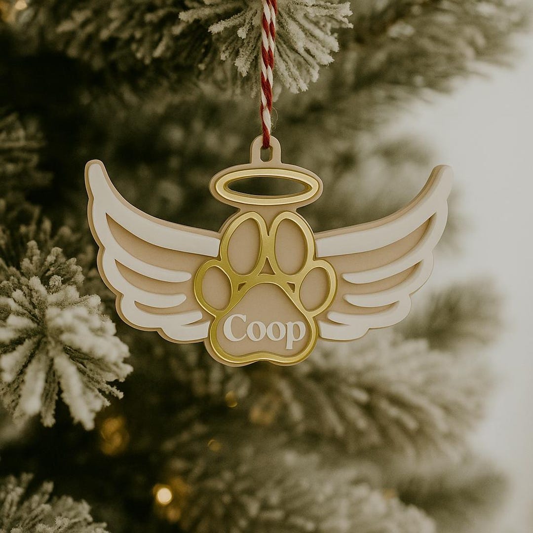 Custom Pet Memorial Ornament With Wings and Halo | Pet Loss Gift ...