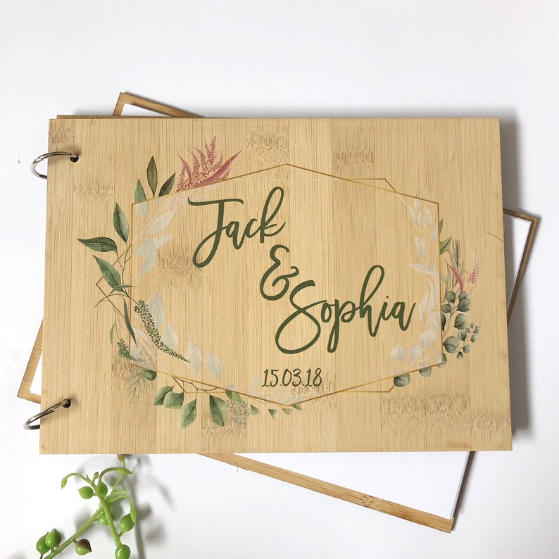 Wedding Guest Book Engagement Couple Wood Personalised Etsy Australia