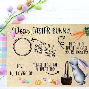Easter Bunny Treat Plate | Personalised Easter Bunny snack board | Easter | Treats for the Bunny | Easter Plate | Easter SundayPlate