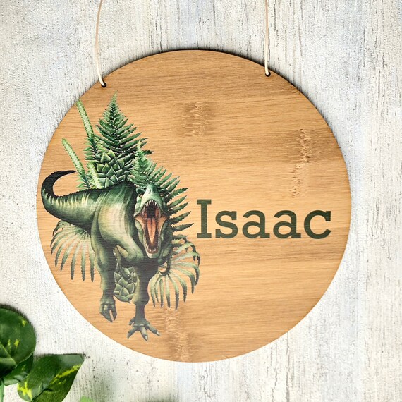Dinosaure en bois à accrocher avec prénom - Print Your Love