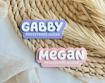 Insignia de nombre personalizada / Insignia de nombre de enfermera / Etiqueta de nombre magnética 3D personalizada / Insignia de nombre divertida / Doctor / Enfermera / Etiqueta de nombre médica