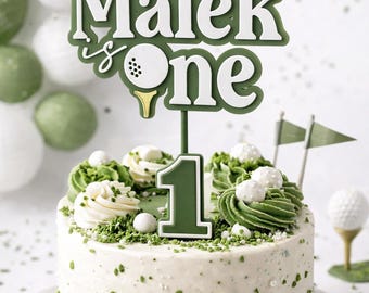 Adorno para tarta con nombre de golf / Adorno para tarta de cumpleaños / Adorno para primer cumpleaños / 40 adornos / 1 adorno de cumpleaños