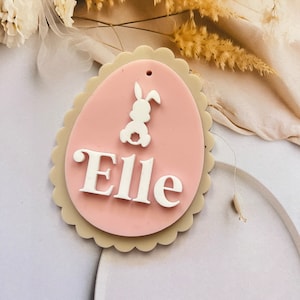 Pastel Easter Tags - Personalised laser cut hamper tags - personalised easter gift tag personalised custom easter egg - Easter egg tag Pastel Pink