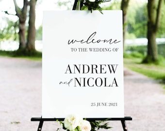 Wedding Welcome Sign | Acrylic Welcome Sign | Welcome Board | White Wedding Sign | Event Sign | Minimalist Wedding Sign | Welcome to the