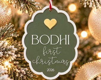 Personalised Baby's First Christmas Ornament 2026 | Custom Acrylic Christmas Bauble | Baby Keepsake | First Christmas Gift | Name Decoration