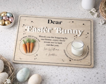 Easter Bunny Treat Plate | Personalised Easter Bunny snack board | Easter | Treats for the Bunny | Easter Plate | Easter SundayPlate