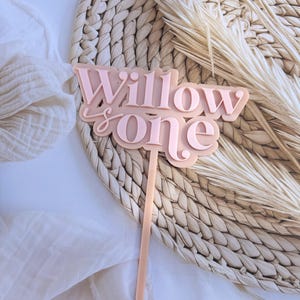 Personalized First Birthday Cake Topper: Two-Tone Party Decor