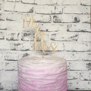 Wedding Mr & Mrs  -Celebrate Wedding engagement topper - wood/wooden birthday cake toppper - Plywood personalised cake decoration timber