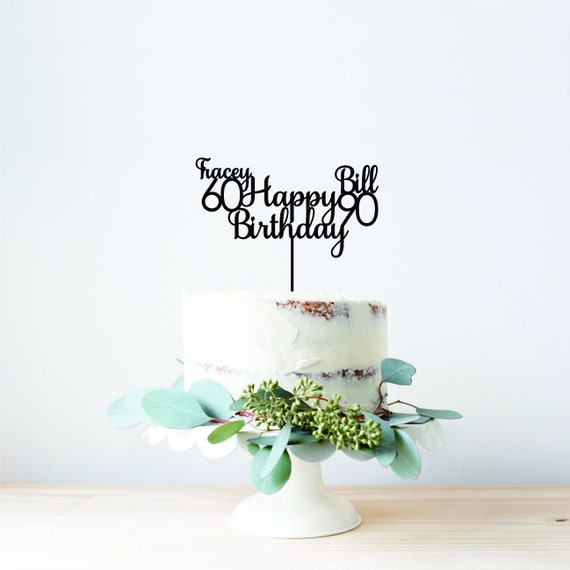 Joint Personalised Birthday Cake Topper Rose Gold Topper Etsy