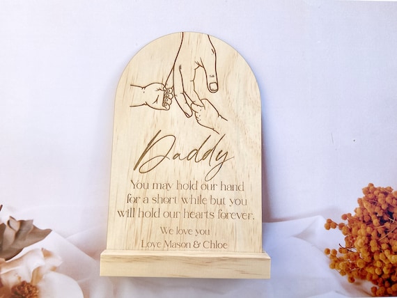 Father s Day Gift Daddy Hands Engraved Dad Plaque Father s Day